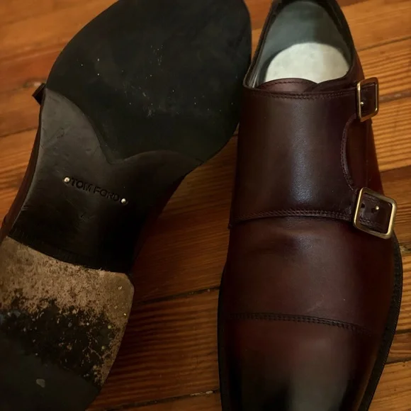 ºTOM FORDº Burnished Leather — ELKAN MONK STRAP ★Price Drop★